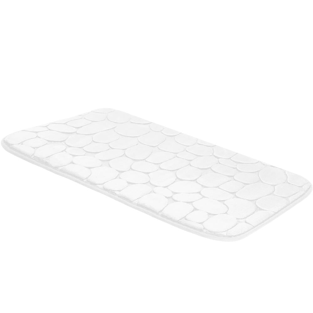 Covoras de baie antiderapant cu uscare rapida, 60x40 cm, alb