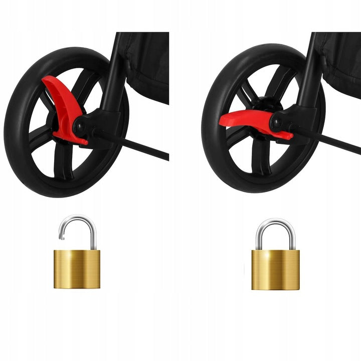 Carucior pentru transport animale, sarcina 15 kg, pentru caini si pisici