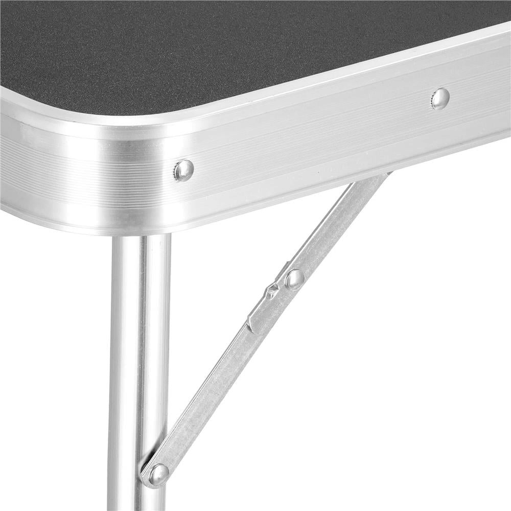 Masa camping pliabila cu spatiu depzoitare si cadru din aluminiu, blat MDF, 120x47x62/71cm, gri