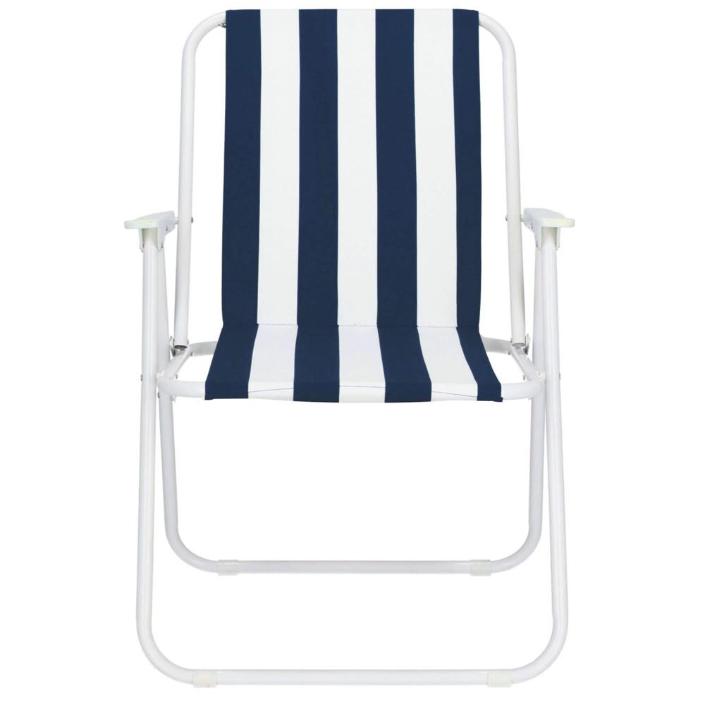 Scaun de plaja Sersimo GC050, pliabil, 100kg, 52x74cm, alb albastru