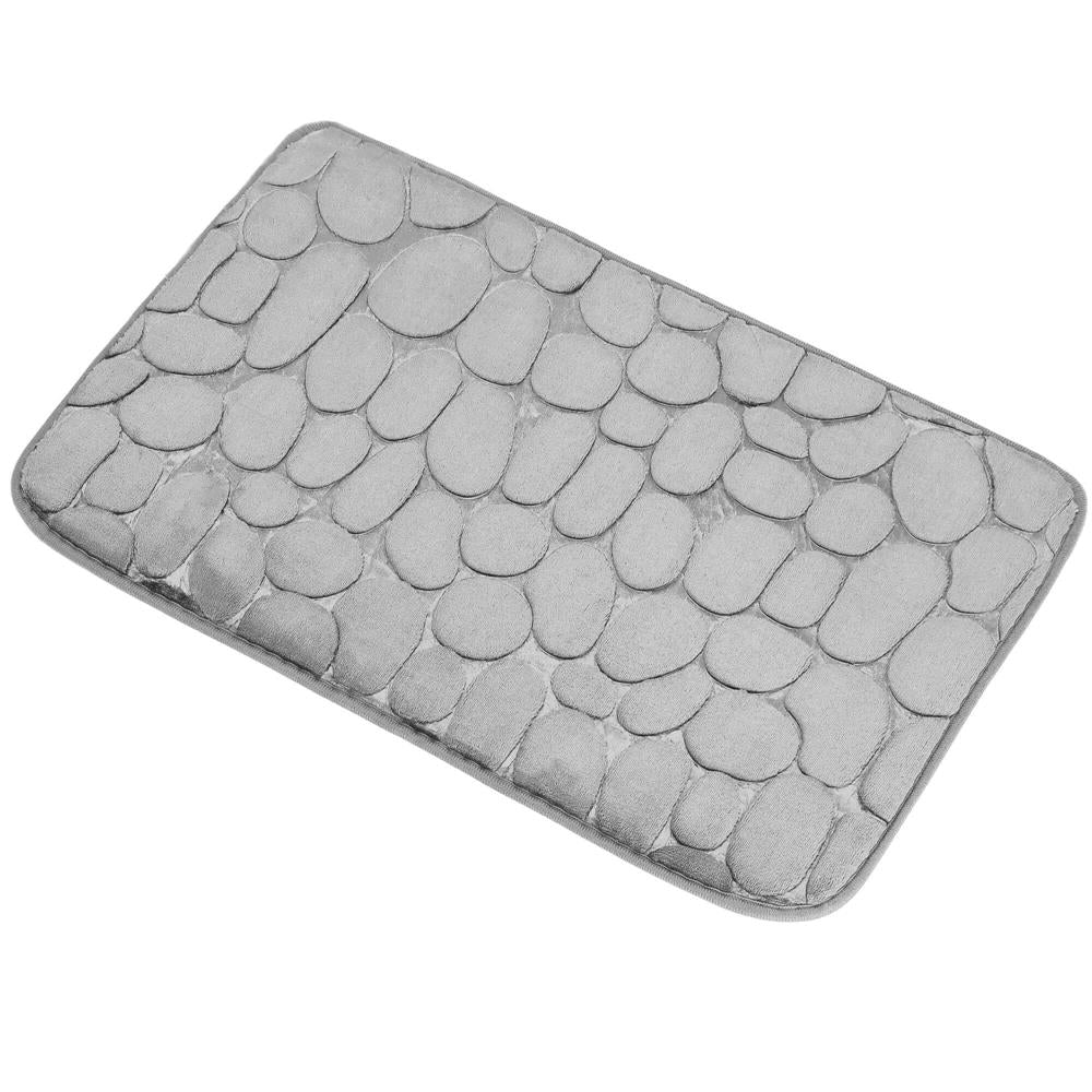 Covoras de baie antiderapant cu uscare rapida, 80x50 cm, gri