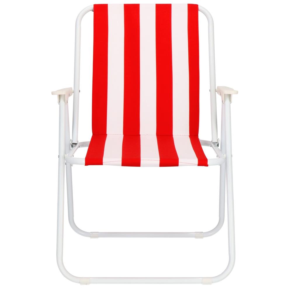 Scaun de plaja Sersimo GC052, pliabil, 100kg, 52x74cm, alb rosu