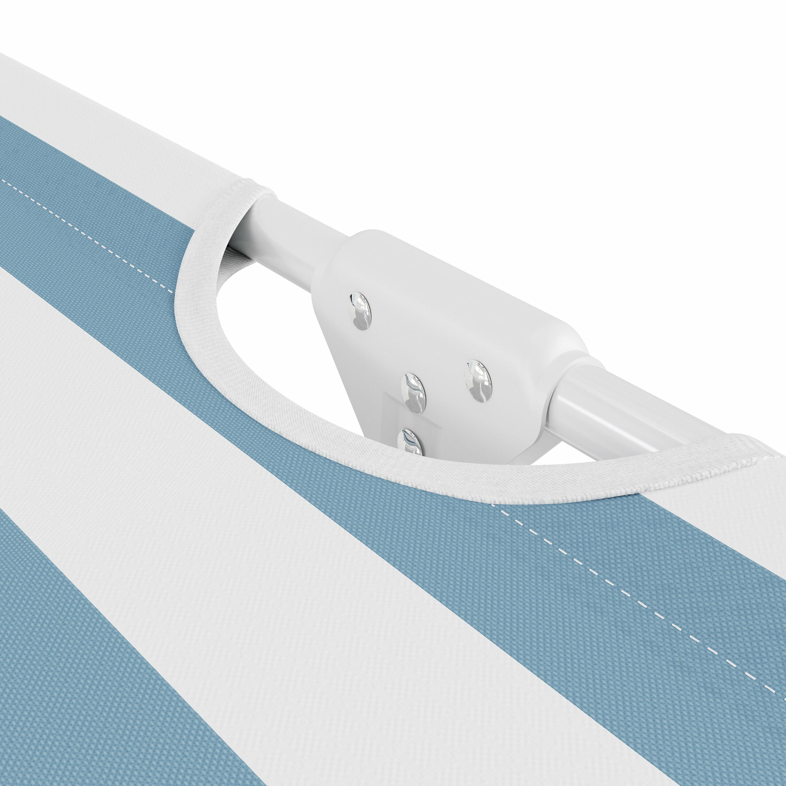 Sezlong pliant Sersimo, 186 x 56 cm, pentru plaja sau gradina, alb albastru, capacitate 110kg