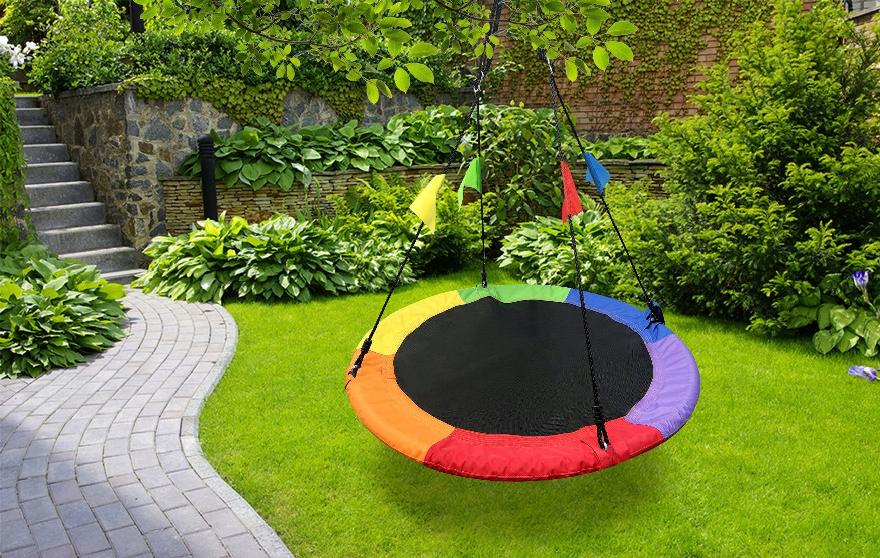 Leagan tip cuib reglabil pe inaltime, 120cm, 150kg, multicolor