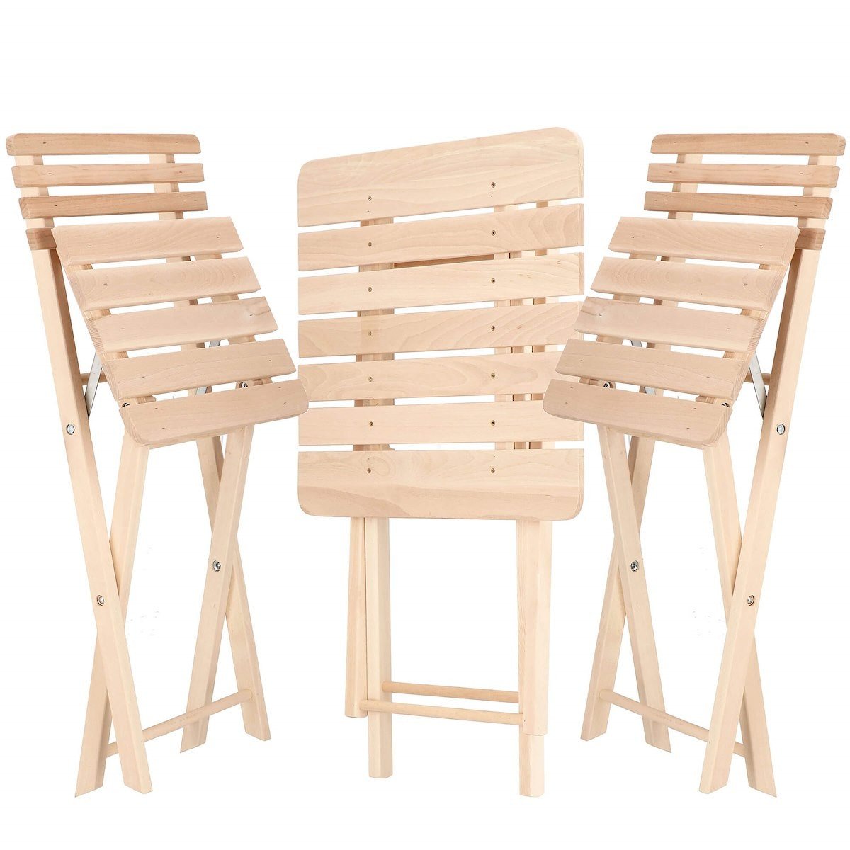Set masa patrata plianta, cu 2 scaune pliante, gradina sau balcon Solas
