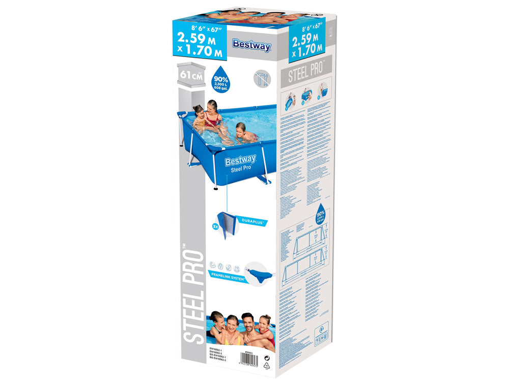 Piscina cadru metalic Bestway, 259x170x61 cm, 2.300 litri
