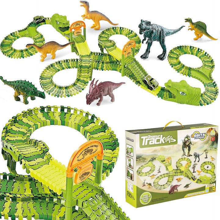 Circuit masinute Dinosaur Park, cu 320 de piese, pista configurabila