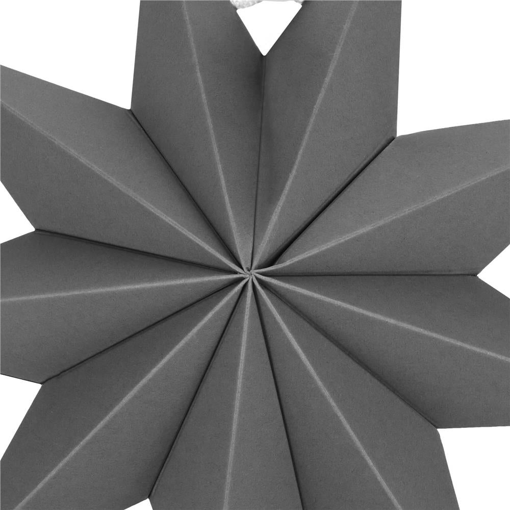 Stea decorativa 3D din hartie, cu 9 colturi, 30cm, argintie