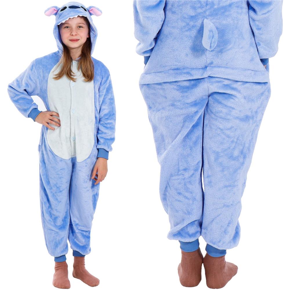 Pijama tip salopeta pentru copii, model stitch, marime 120-130cm