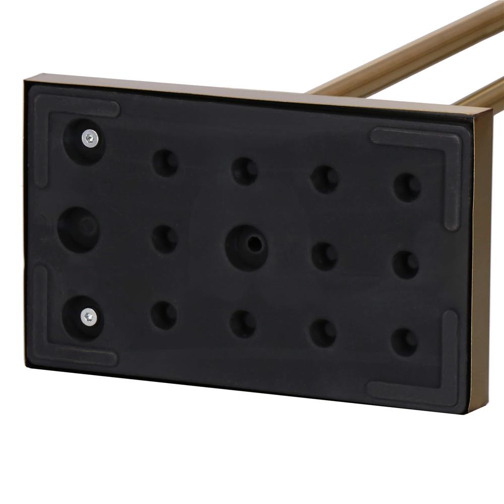 Suport metalic de baie pentru prosoape, cu 2 brate, 80 cm, auriu mat