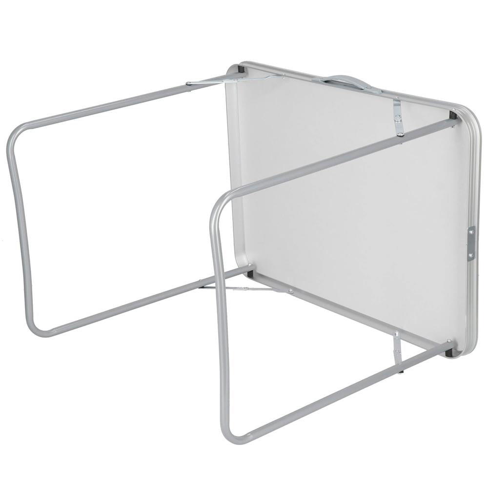 Masa camping pliabila cu cadru din aluminiu, blat MDF, 70x50x60cm, maro