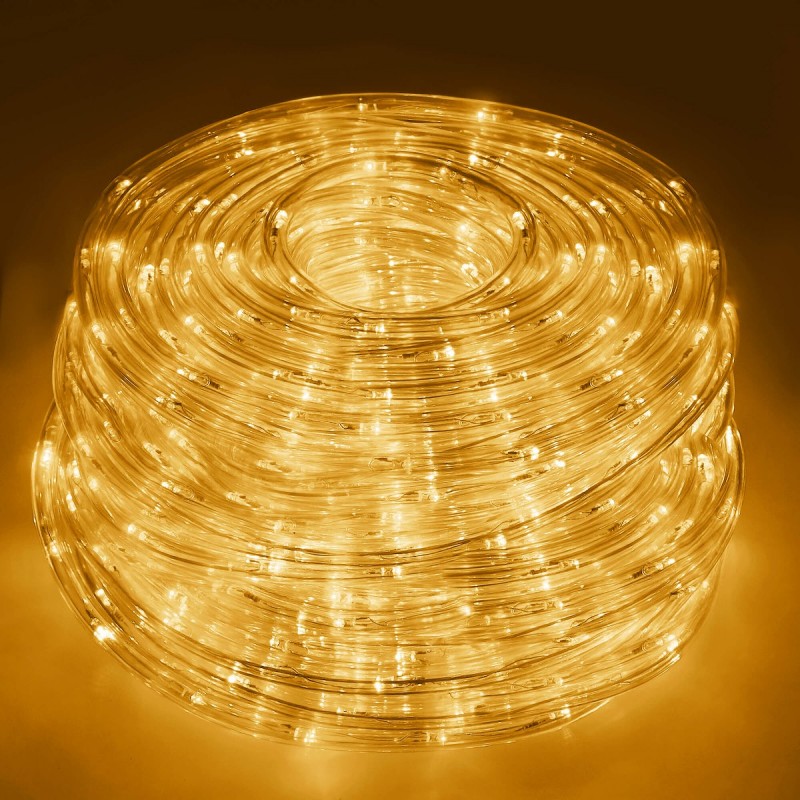 Instalatie tub furtun luminos pentru Craciun, 480 LED-uri, 20m, galben