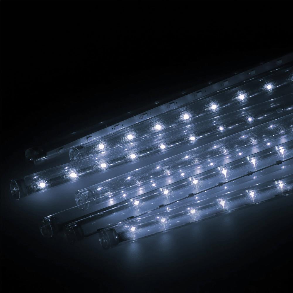 Instalatie de Craciun, 10 tuburi, 50cm, 480 LED, ploaie de meteoriti, alb