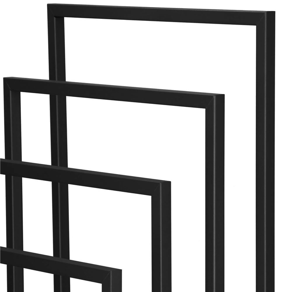 Suport metalic de baie pentru prosoape, cu 4 standuri, 96 cm, negru