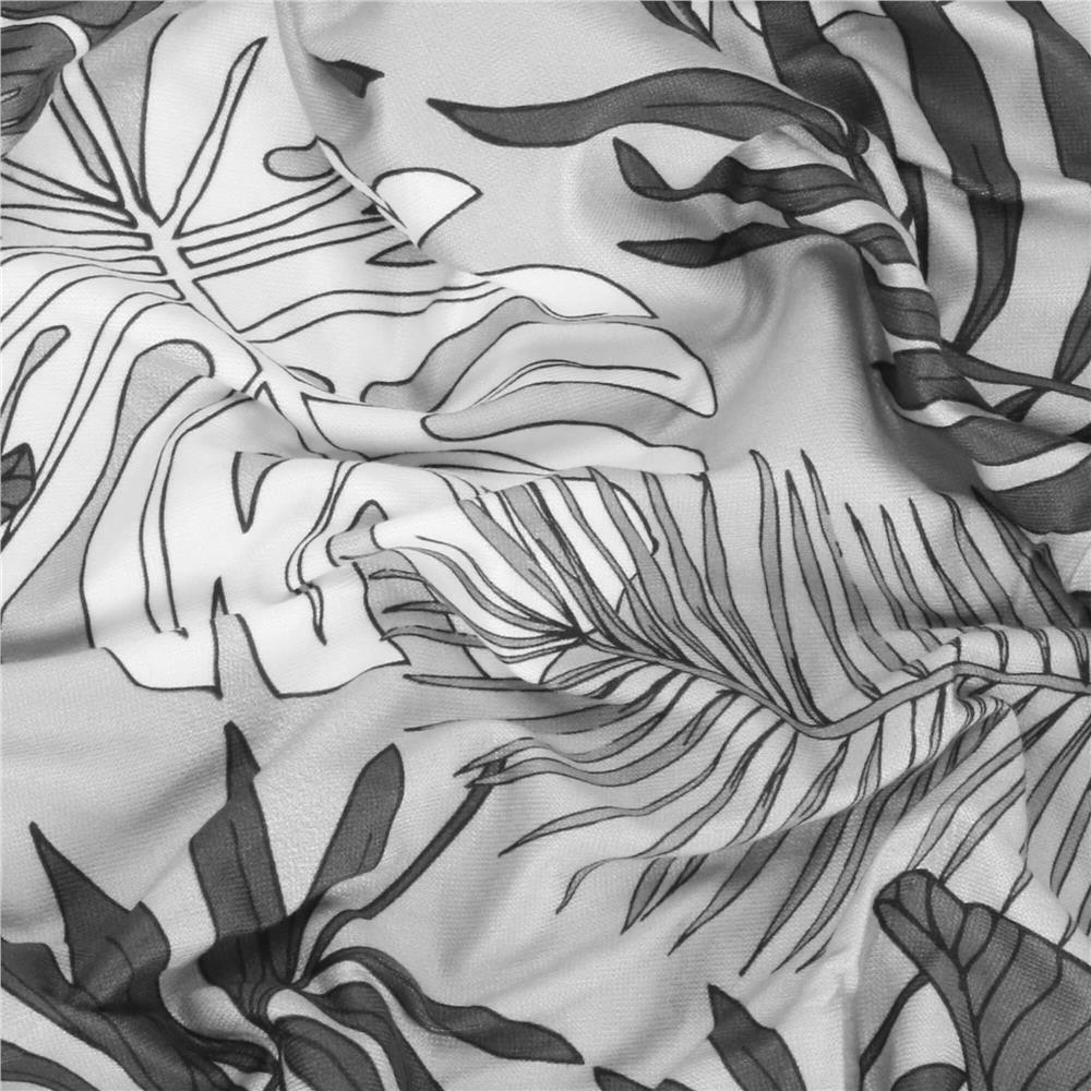 Set 4 huse universale pentru scaun, marime universala, poliester si spandex, 38x70cm, gri cu model floral