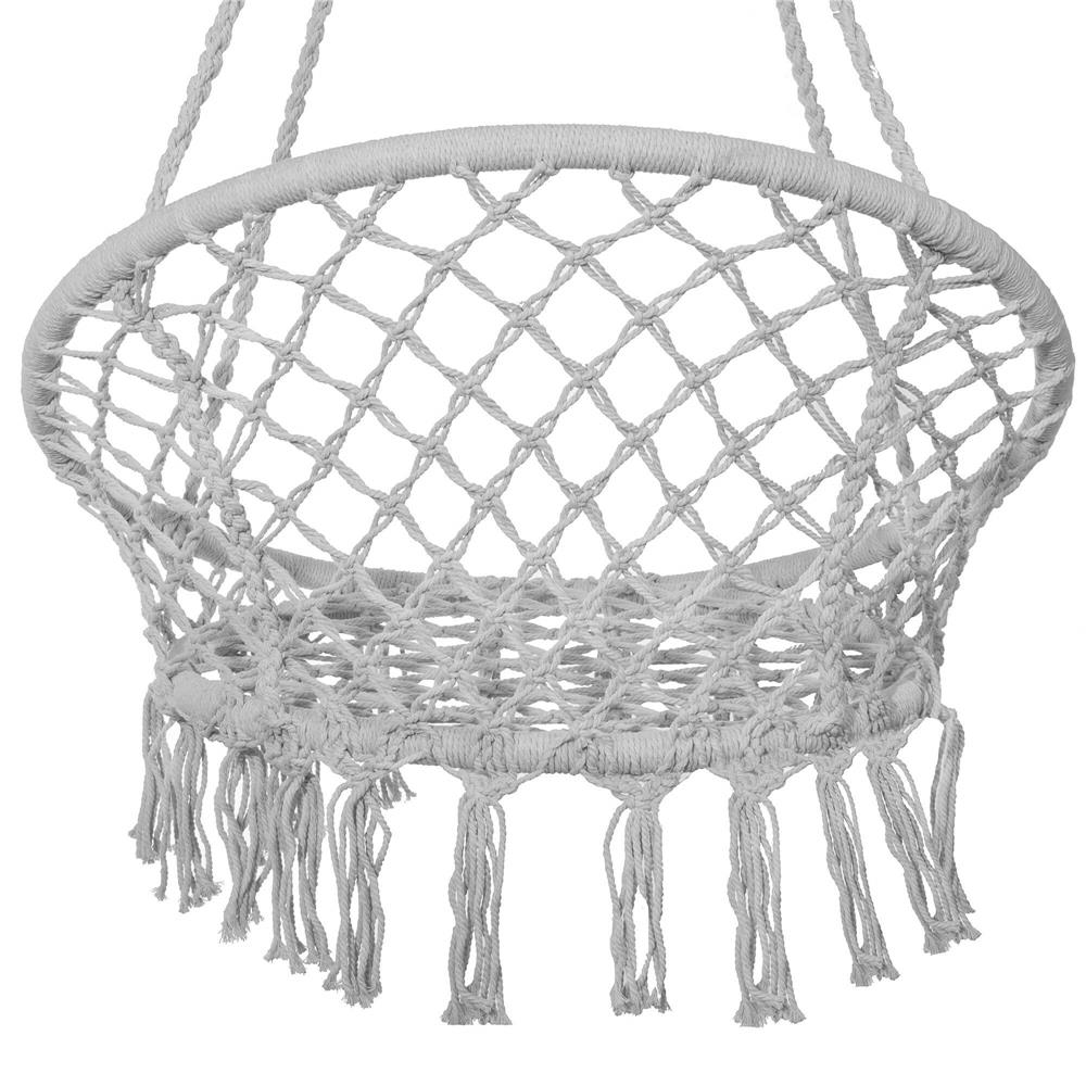 Scaun rotund Sersimo tip leagan suspendat cu perna Super Confort Plus, casa sau gradina, gri