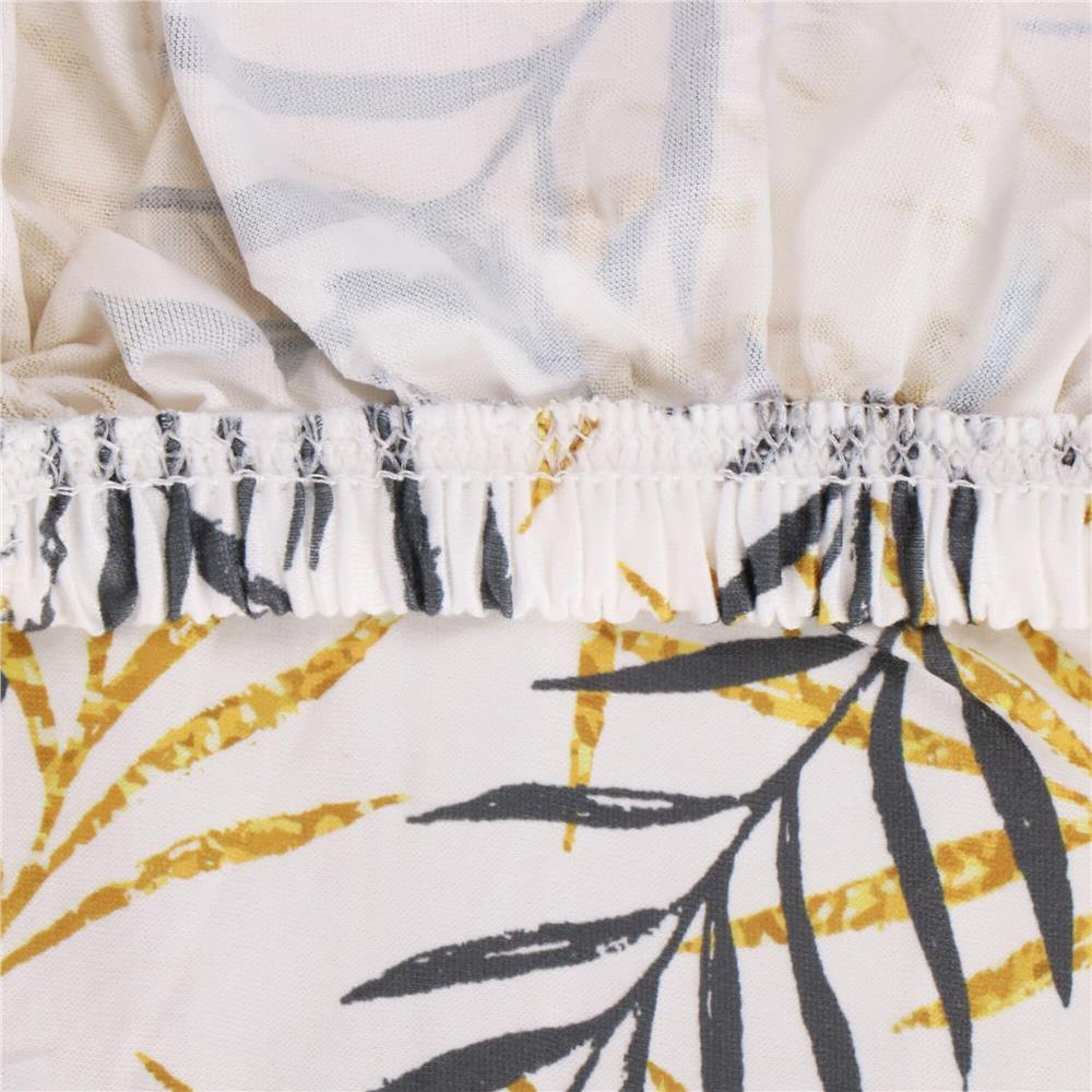 Husa pentru scaun, marime universala, poliester si spandex, 38x70cm, alb, gri si galben
