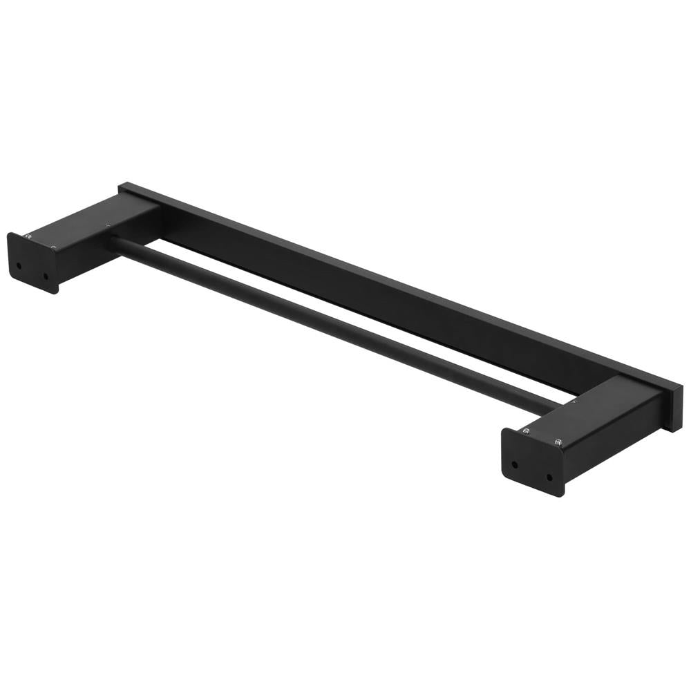 Suport prosoape pentru baie cu 2 sisteme de instalare, 2 brate, din aluminiu, 50x12cm, negru