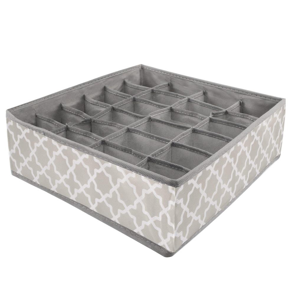Set 4 organizatoare Sersimo sertar pentru sosete/lenjerie, gri crem