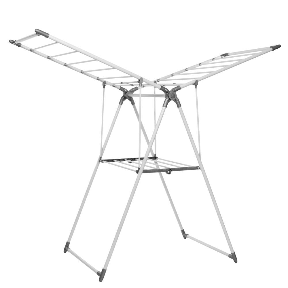 Uscator de rufe pliabil, 3 platforme cu etaj intermediar de agatat, 156x57x100cm