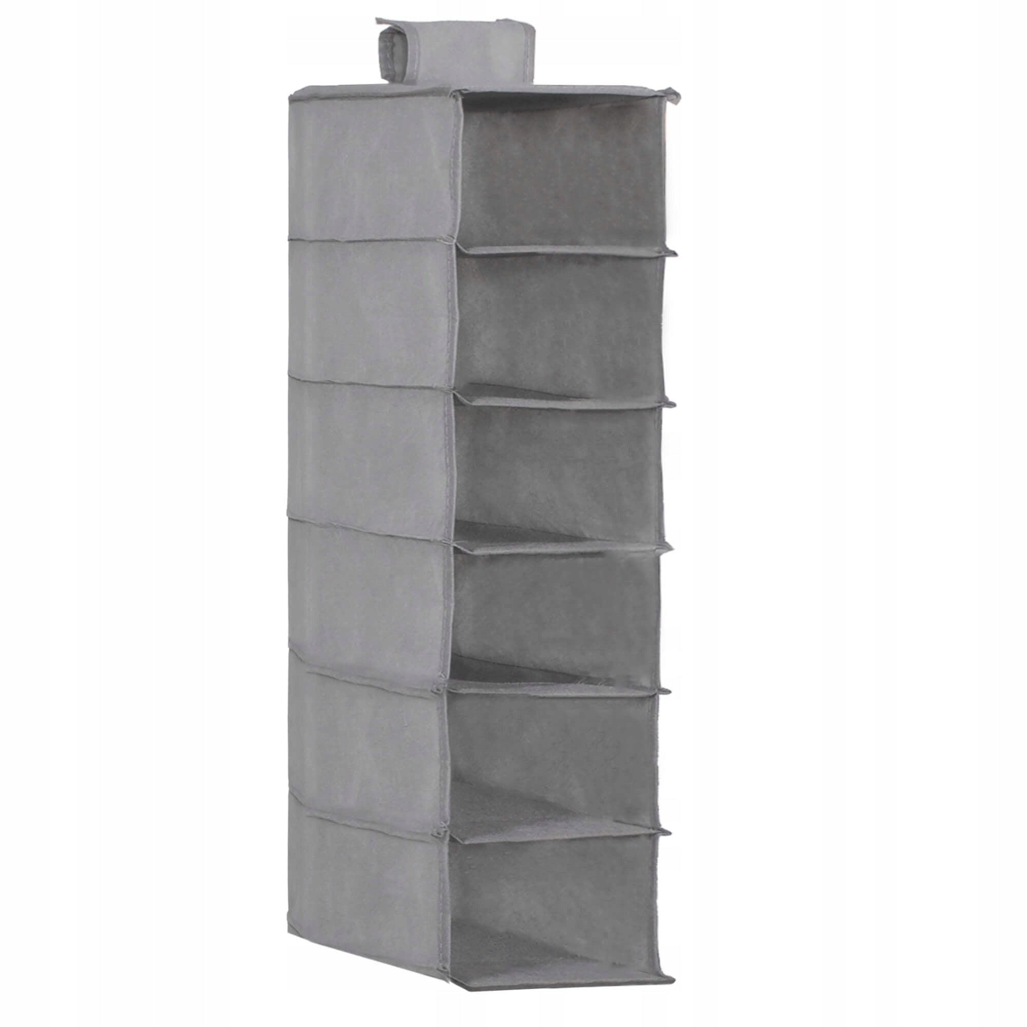 Organizator dulap Sersimo, 6 compartimente, textil, 120cm, gri
