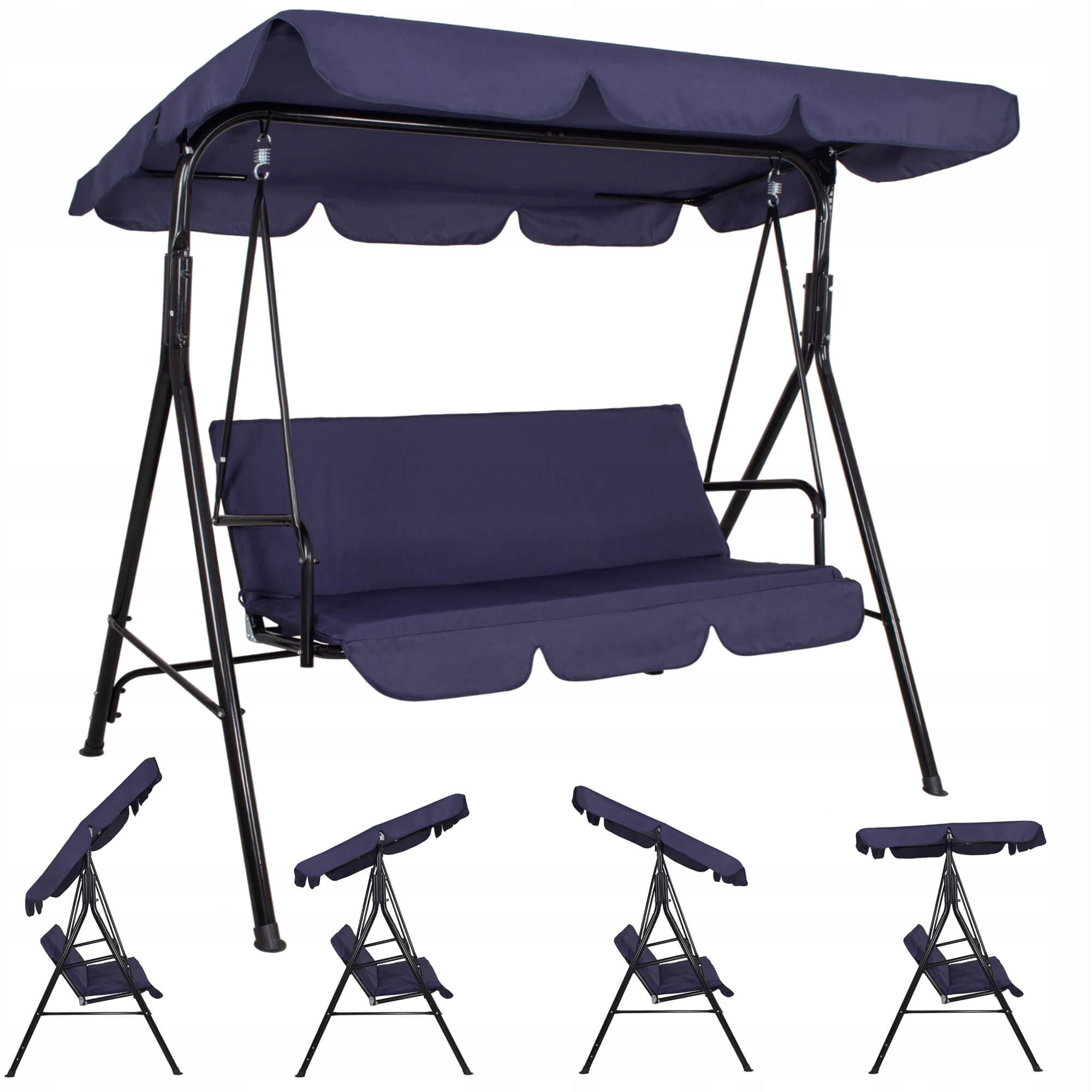 Balansoar leagan 3 persoane Sersimo Navy, GS19 greutate maxima 220kg