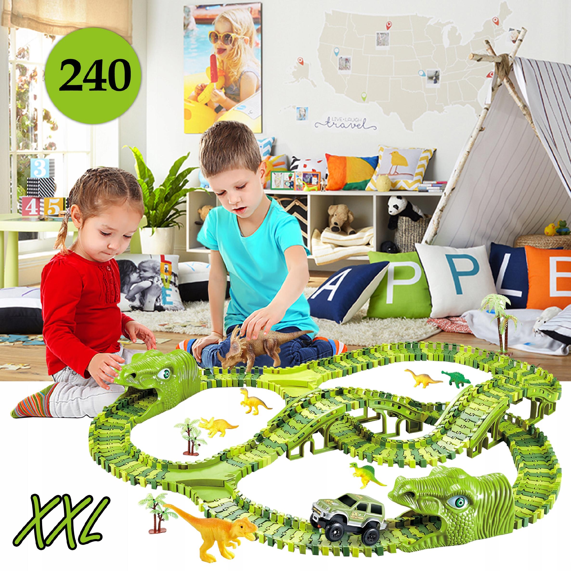 Circuit masinute Dinosaur Park, cu 240 de segmente, pista configurabila de 360cm
