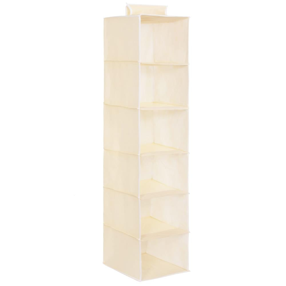 Organizator dulap Sersimo, 6 compartimente, textil, 120cm, crem