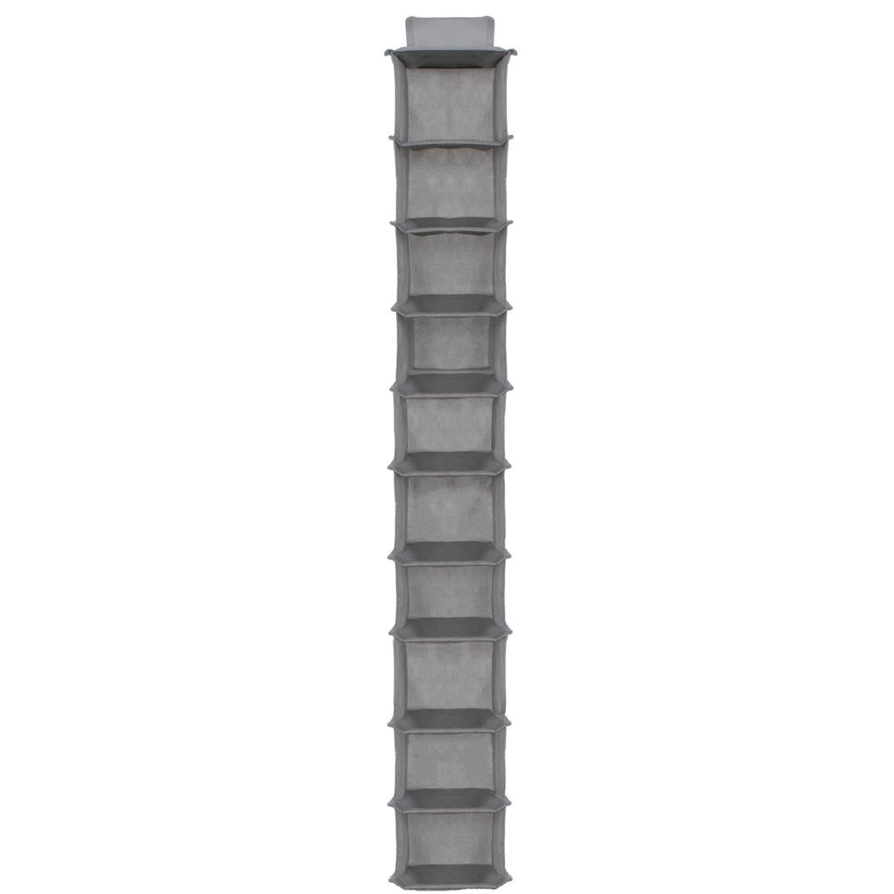 Organizator dulap Sersimo, 10 compartimente, textil, 120cm, gri