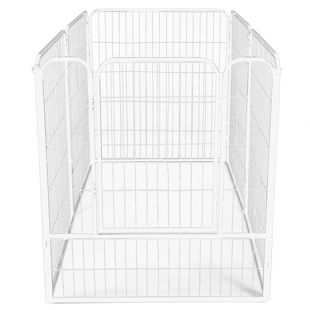 Tarc pentru animale de companie, din fier, forma configurabila, cu usa de acces, 4XL, 184x100x93cm, alb