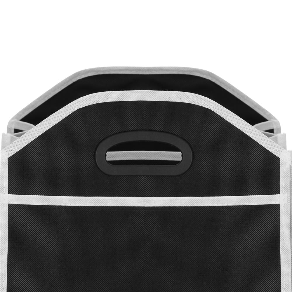 Organizator dulap Sersimo tip lada, 3 compartimente, textil, negru