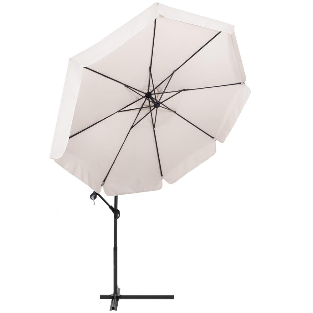 Umbrela de gradina cu brat lateral banana, cu husa, 300cm, bej
