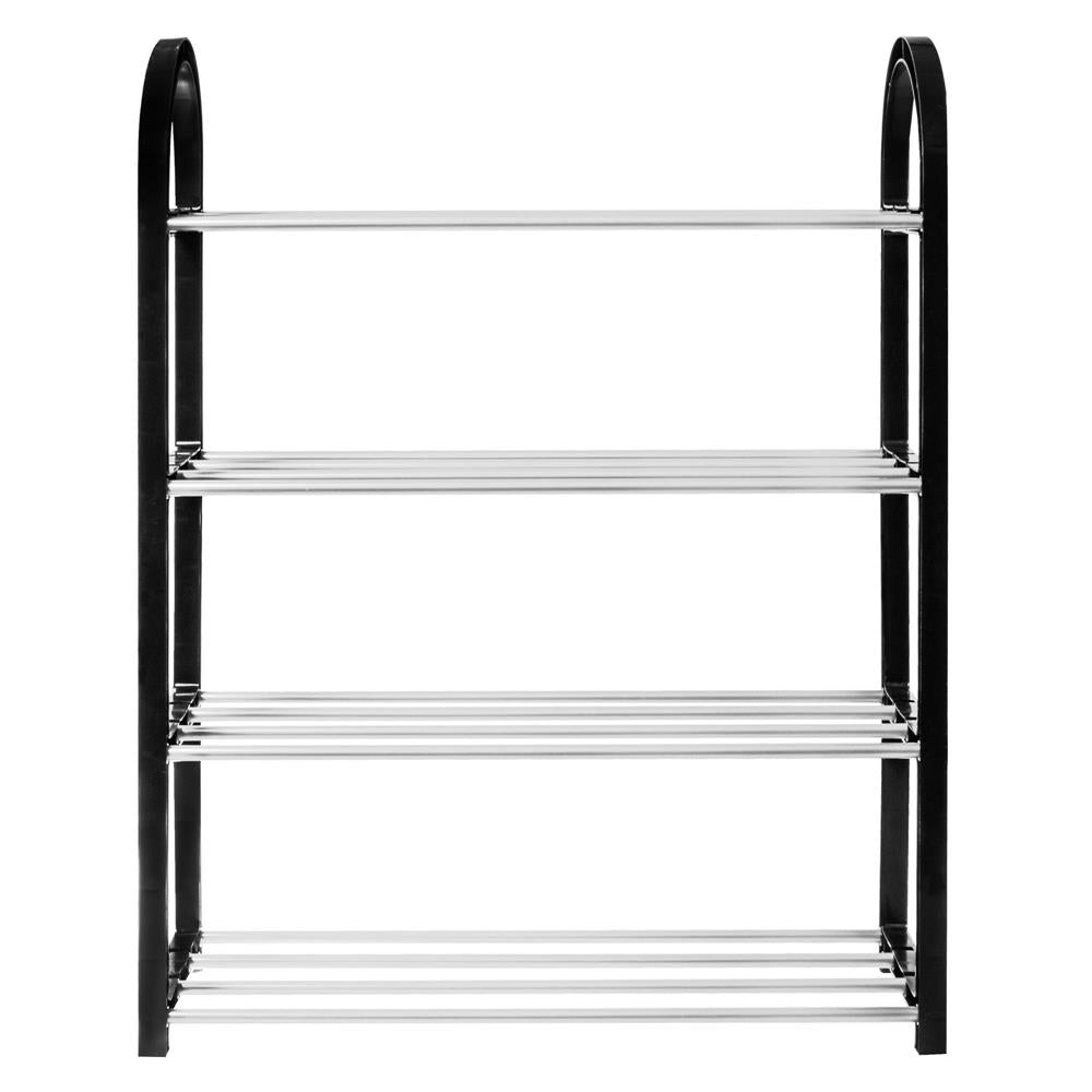 Pantofar metalic Sersimo cu 4 rafturi, 64x50cm, negru argintiu