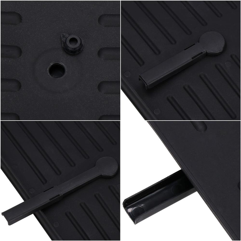 Uscator de vase cu suport pahare si tacamuri, din otel, pe 2 nivele, cu sistem drenaj, 42x30x30cm, negru