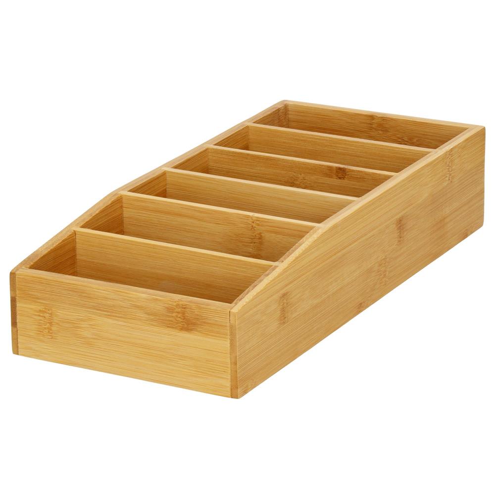 Organizator de bucatarie pentru plicuri de condimente, din bambus, 35x15x7cm, natur