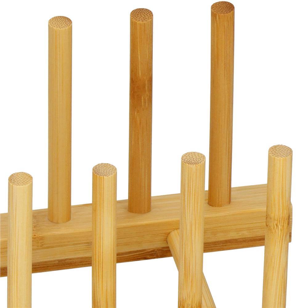 Suport organizare farfurii sau capace oala, din bambus, 34x13x13cm, natur