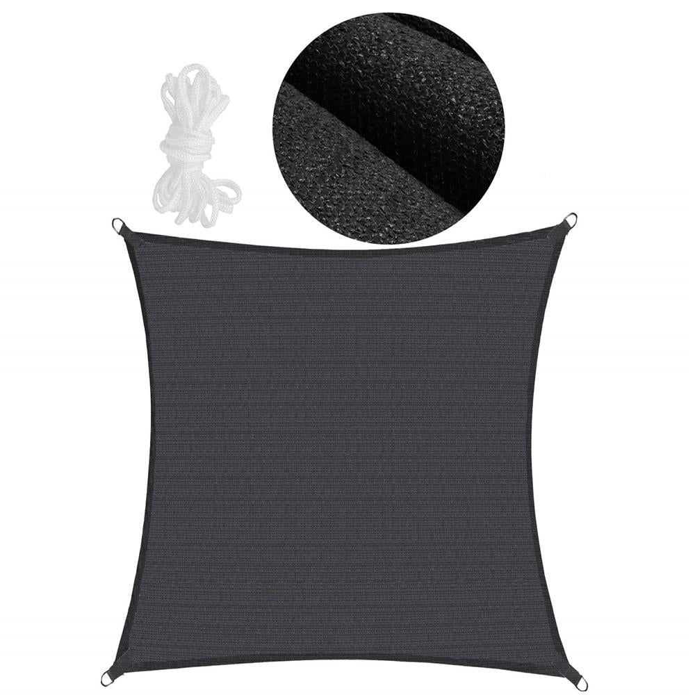 Copertina prelata de soare, patrata, impermeabila cu protectie UV, 4x4m, gri inchis