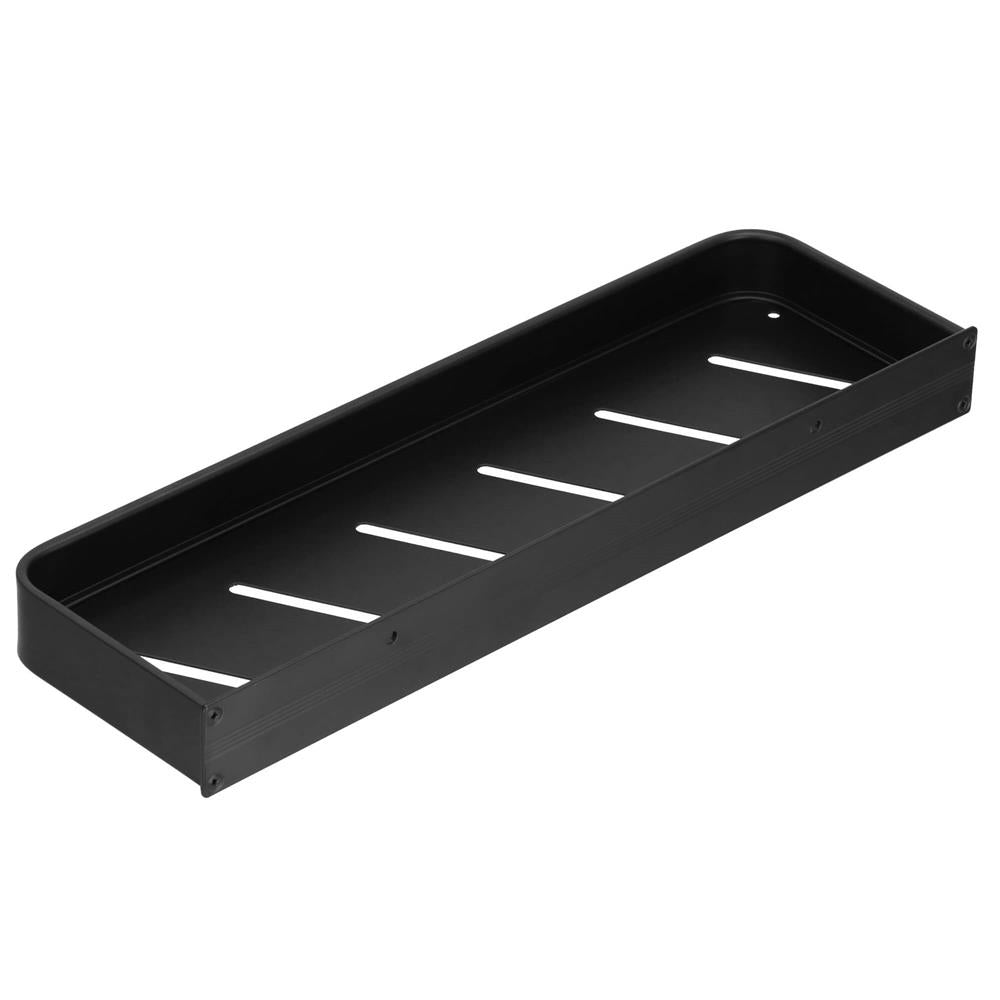 Raft de baie cu 2 sisteme instalare pe perete, aluminiu, 40x12x4cm, negru
