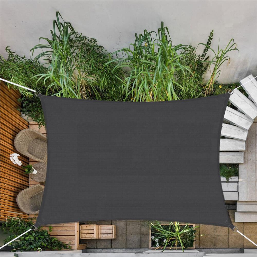 Copertina prelata de soare, dreptunghiulara, impermeabila cu protectie UV, 4x3m, gri inchis - 8