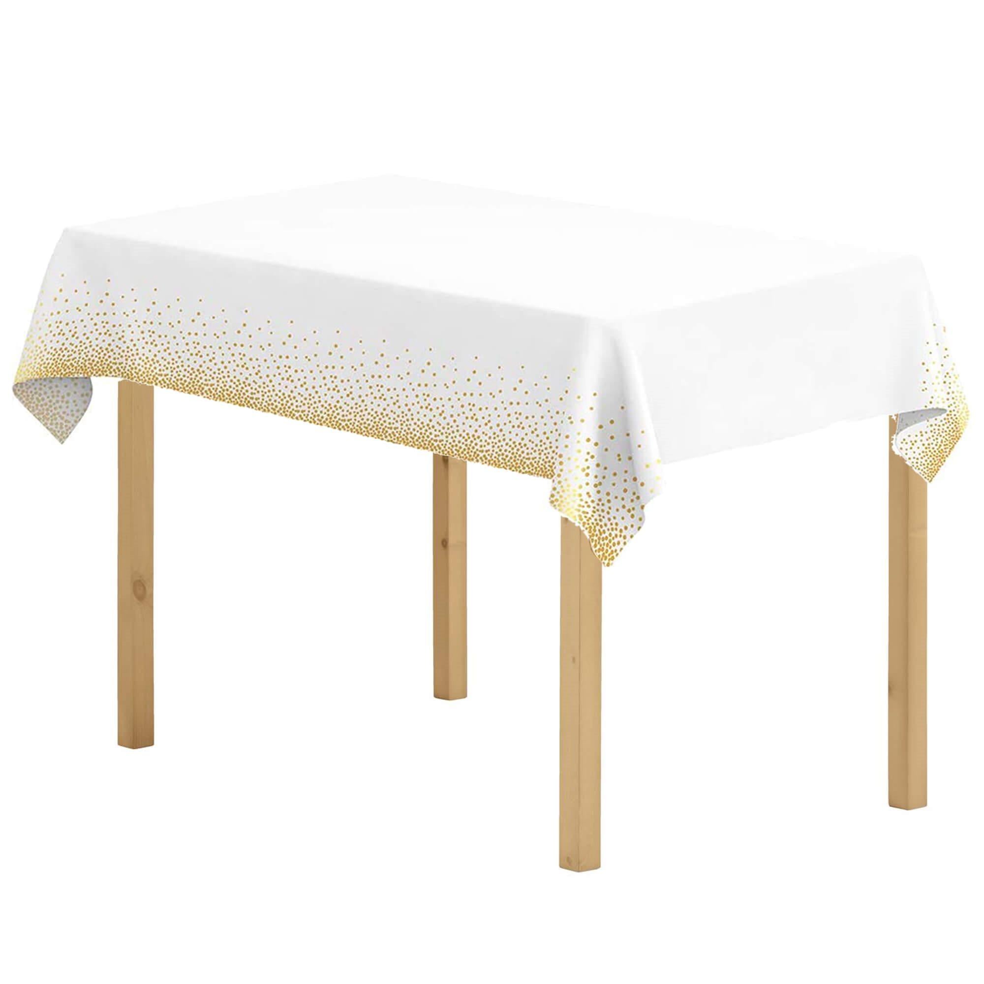 Fata de masa de unica folosinta pentru petreceri, 137x272cm, alb auriu