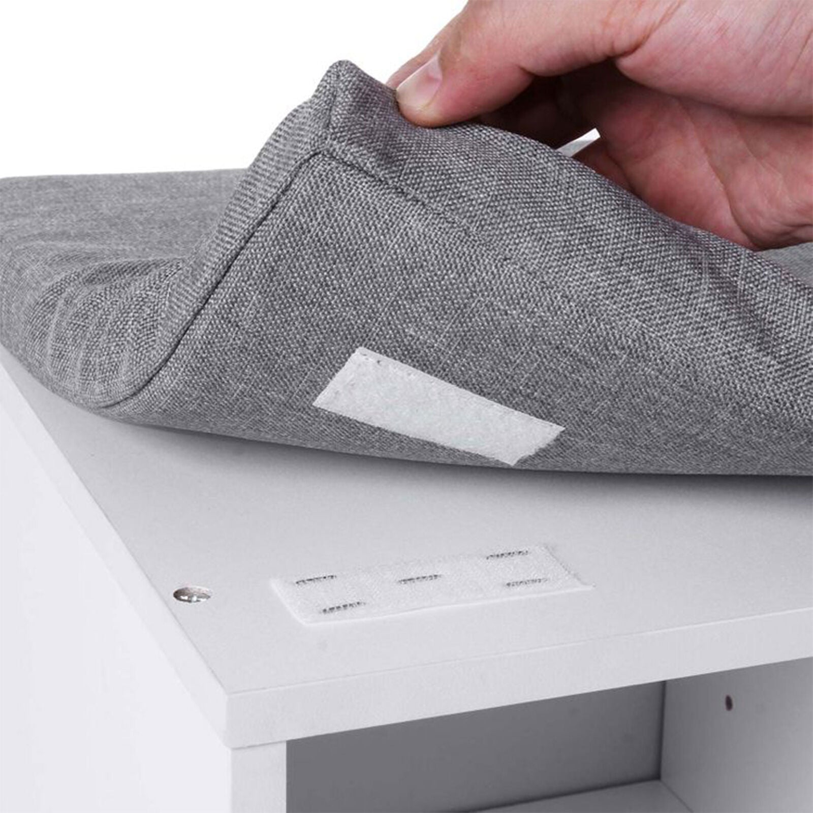 VASAGLE Banca pentru hol cu suport pentru pantofi, 10 compartimente, cu perna, 104x48x30cm, alb