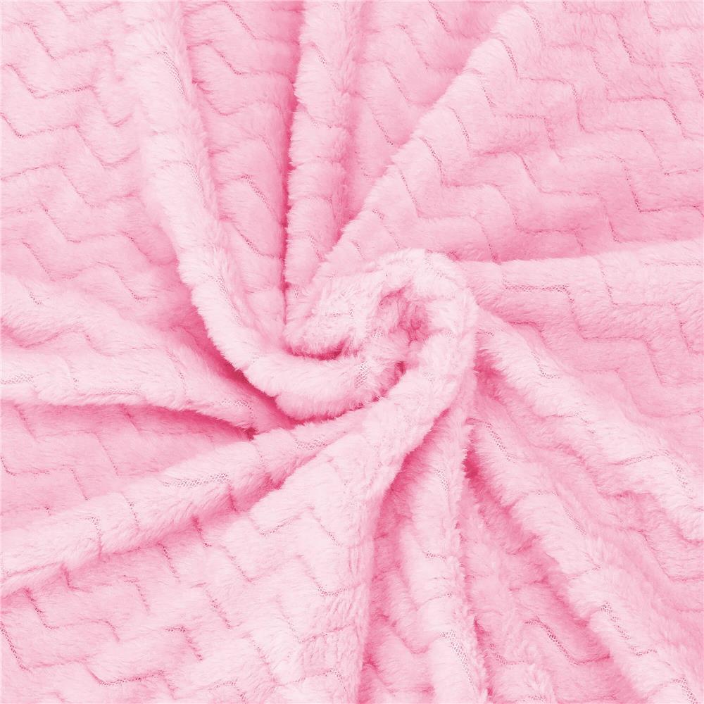 Patura pufoasa pentru 2 persoane, 2 fete, model in relief, 200x220cm, roz