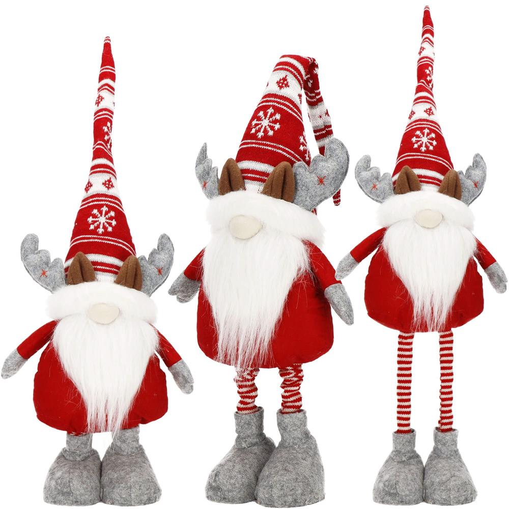 Figurina Craciun, Spiridus, picioare telescopice, inaltime extensibila 60-80cm