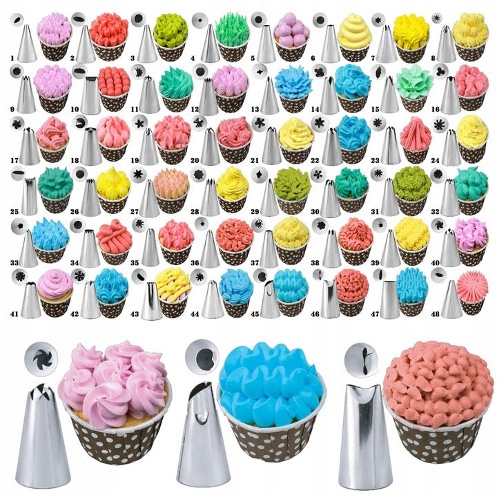 Set patiserie, 83 piese cu sabloane pentru ornarea prajiturilor