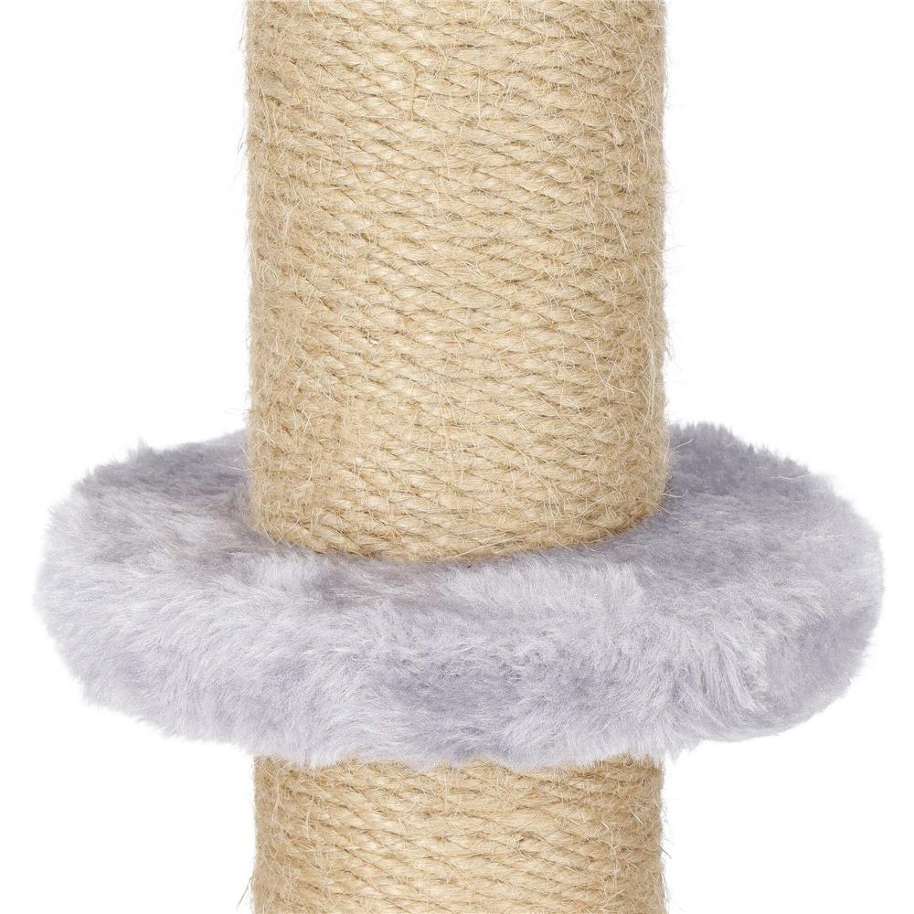 Ansamblu de joaca pentru pisici, cu loc pentru zgariat si sfoara, 103cm, gri
