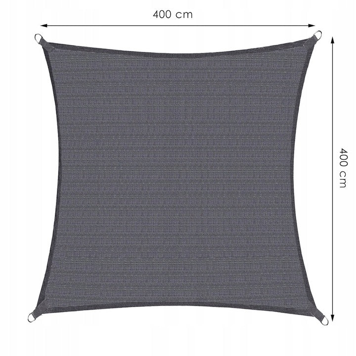 Copertina prelata de soare, patrata, impermeabila cu protectie UV, 4x4m, gri - 8