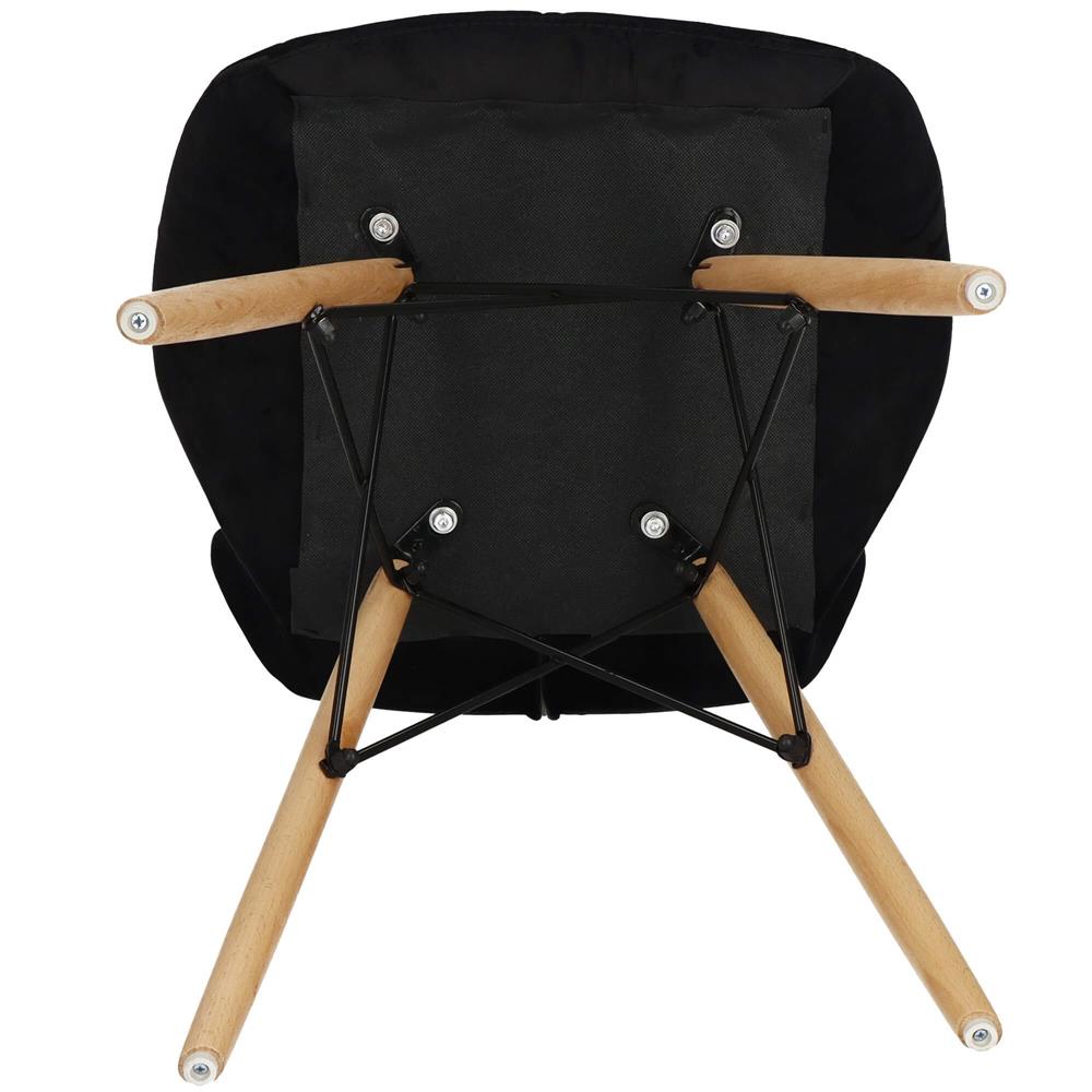 Set 4 scaune dining Torino pentru bucatarie tapitat cu catifea, 40x72cm, negru