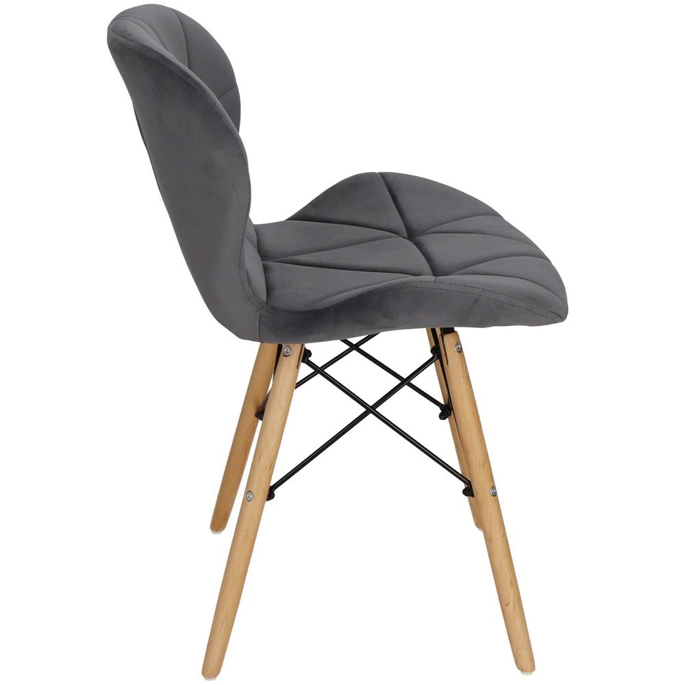 Set 4 scaune dining Torino pentru bucatarie tapitat cu catifea, 40x72cm, gri