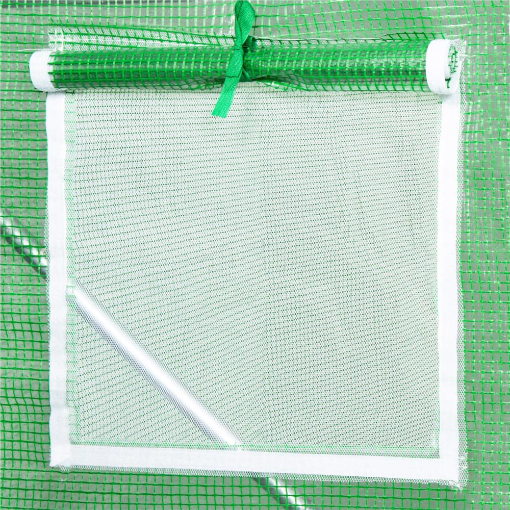 Sera de gradina, tip tunel cu cadru metalic, 200x300cm, 6 ferestre, verde, 6 mp