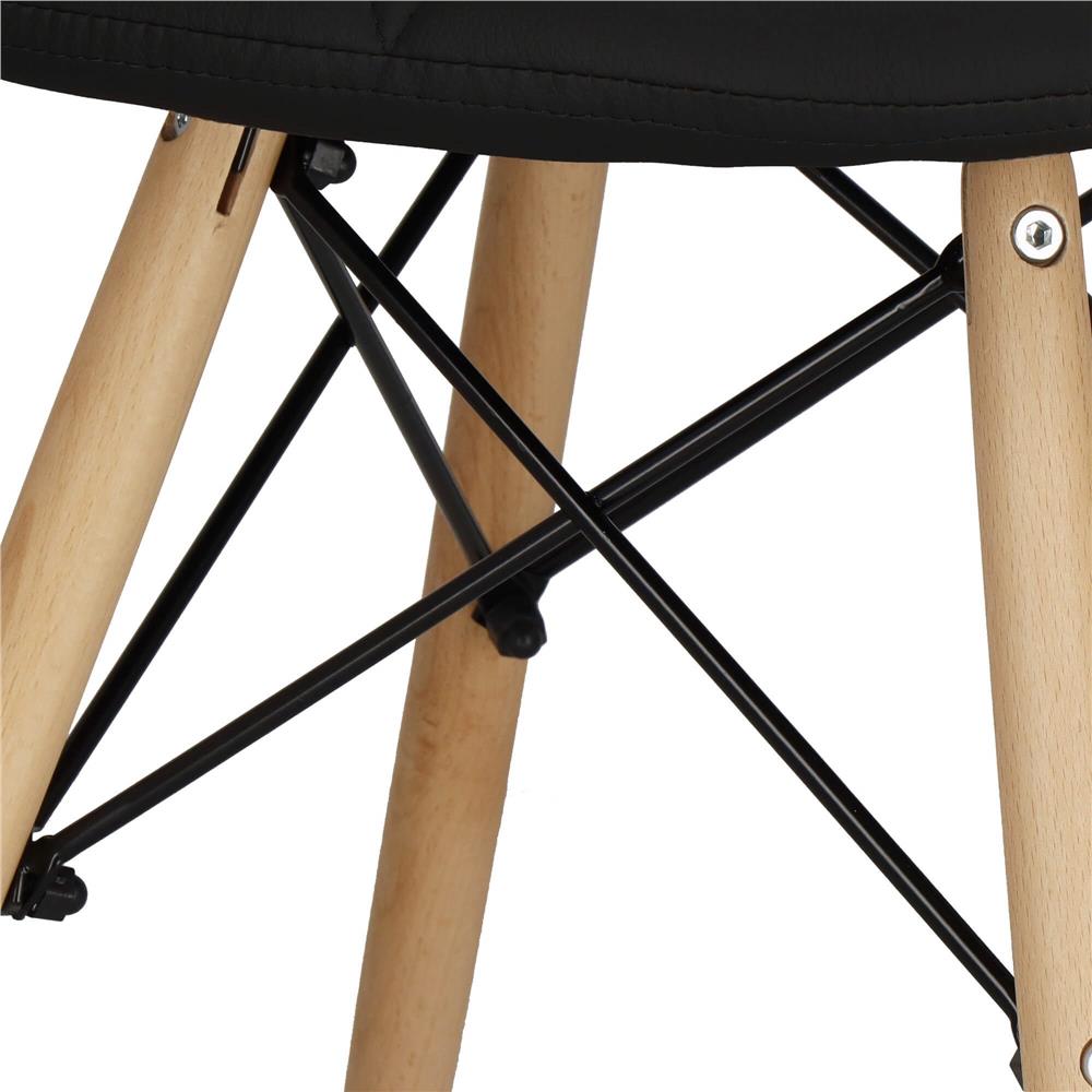 Set 4 scaune dining Torino pentru bucatarie tapitat cu piele ecologica, 40x72cm, negru